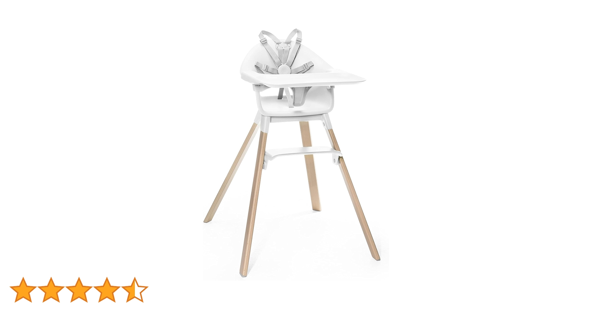【美品】STOKKE ストッケ　ハイチェア　ベビーチェア クリック　ホワイト 無段階調節可能なベビーハイチェア｜ストッケ ノミチェア